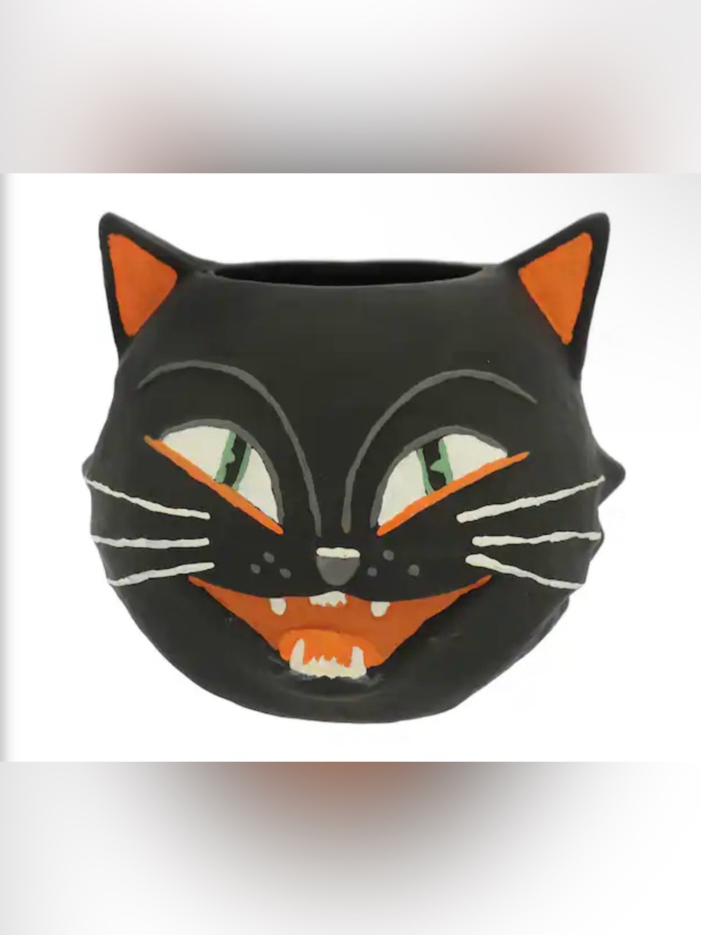 9.5" Black Cat Paper Mache Candy Bowl by Ashland